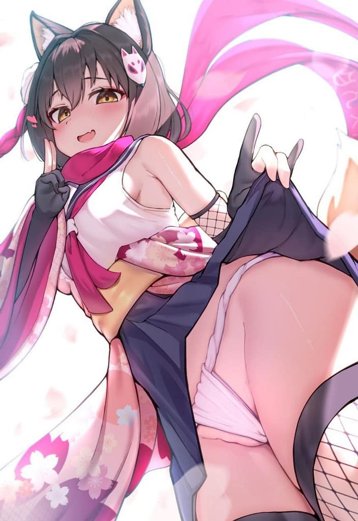 パンツを見せつけてくるエッチな女の子の二次画像【微エロ】　その4