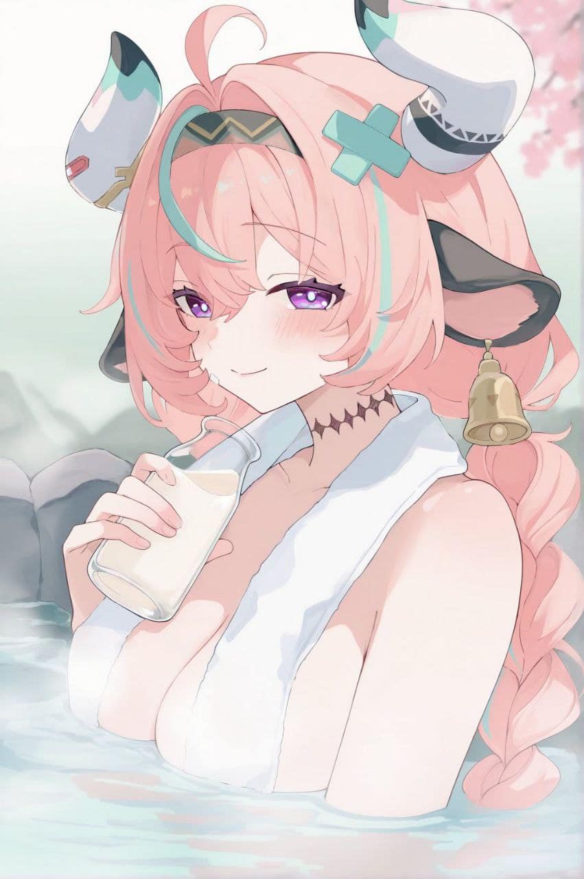 温泉に入っている女の子の二次エロ画像 その3